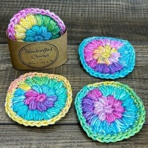 Handcrafted Crochet Scrubbies Face Round Makeup Remover Set Cotton Yarn